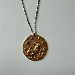 Capricorn Zodiac Pendant Gold Necklace - Maje